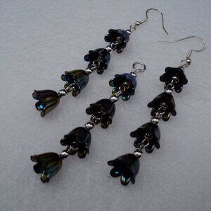 Iridescent Lilly of the Valley earrings and pendant set POS159